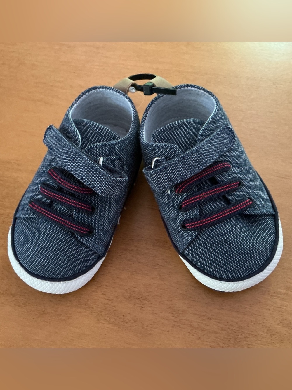 Joe Fresh Navy Canvas Sneakers with Red Accents - Picture 1 of 6